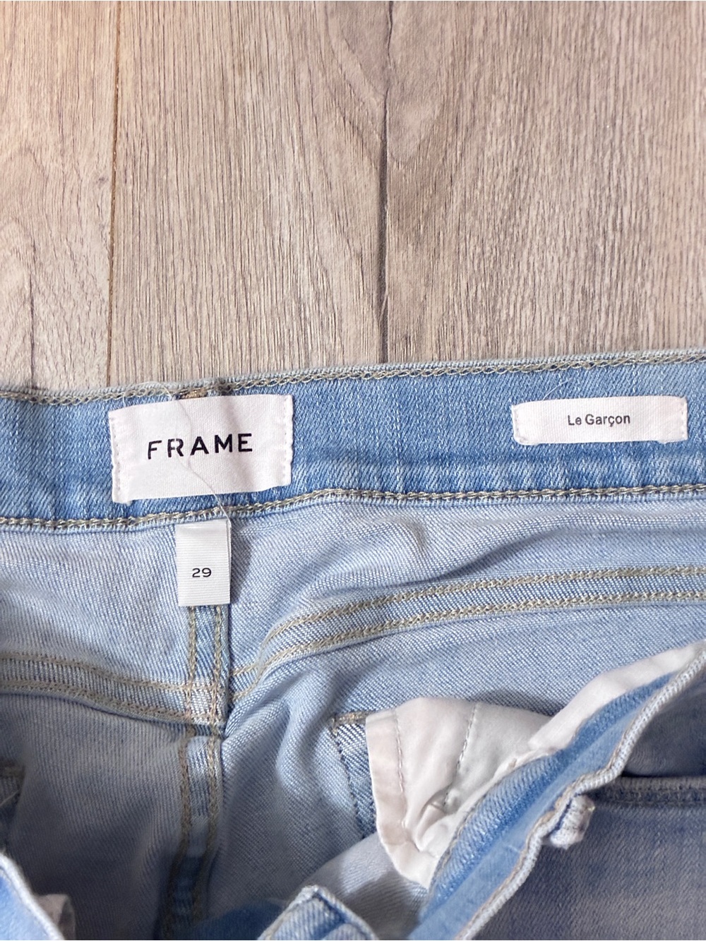 FRAME Le Garçon 29 Light Wash Boyfriend Jeans Mid Rise Denim - Picture 5 of 9
